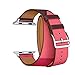 Produktbild CAILIN Kompatibel mit Watch Armband 38mm 42mm 40mm 44mm, Echtleder Uhrenarmband Ersatz für Watch Series 4, Series 3, Series 2, Series 1(38mm, Bordeaux/Rose)