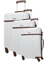 PLATINIUM Set de 3 trolleys rígidos Trendy Blanco