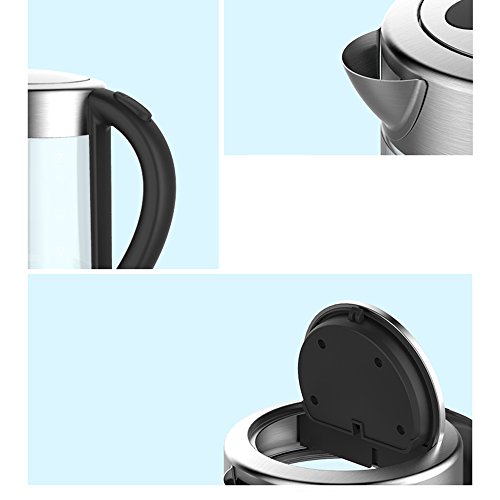 Electric Kettles YANFEI Glass Transparent Boiling Water Six Temperature Options 1.7L 1800W Dark Grey Portable Home Travel quick boiling