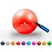 Produktbild #DoYourFitness® Gymnastikball inkl. Luftpumpe & GRATIS Trainingsplan (PDF) | 55cm 65cm 75cm o. 85cm | Anti-Burst-Technology (150kg Belastbarkeit) - robuster Sitzball, Büroball, Fitnessball 55cm / rot