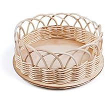 ESTINK Panier Rond En Rotin Pour Chat - Lit Pour Animaux Avec Paille