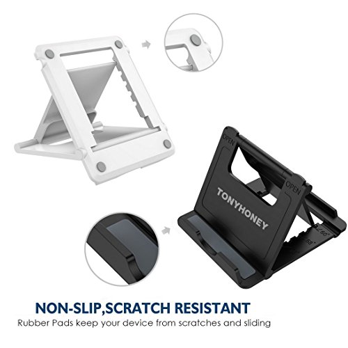 2 StÃ¼ck iPhone StÃ¤nder,Mini Phone StÃ¤nder Handy StÃ¤nder,Tonyhoney Multi Winkel Portable Desktop Stand Halterung fÃ¼r Tablet(6-8 inch),iPhone 8/7/7 Plus/6s/6/5/4,Smartphone, Samsung-Galaxy S5,und Mehr,WeiÃŸ mit Schwarz