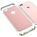 Produktbild VemMore kompatibel mit iPhone 7 Plus Hülle Hard Handyhülle Ultra Slim Dünn 360 Hardcase Full Body Case 3 in 1 Gold Bumper Schutz Schutzhülle Anti-Kratzer Protective Stoßfest PC Cover Matt - Rose Gold