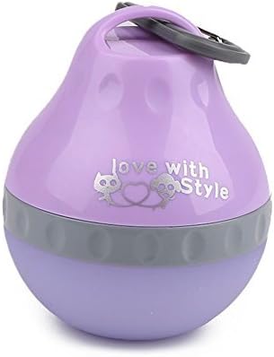 SHOWHAS Multi-function Travel Silicone Folding Pet Bottle， Dog Water Bottle，Pet Travel Water Bowl Outdoor Canteen Kettle with Removable Cup for Dogs Cats (S, purple)