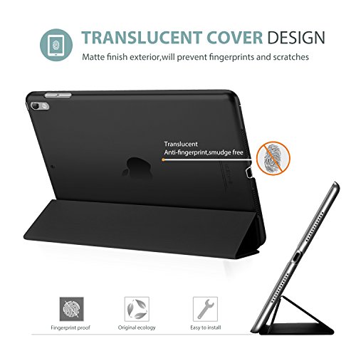 ProCase Apple iPad Pro Hülle 10.5″ 2017 – Ultra-Dünner Leichter Standplatz-Intelligenter Hülle mit Transparenter Mattierter Rückseitiger Abdeckung für 2017 Neues 10.5-Zoll iPad Pro, Mit Auto Sleep / Wake Feature –Schwarz - 3