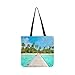 Produktbild Schöne tropische Malediven Insel Strand Meer Leinwand Tote Handtasche Schultertasche Crossbody Taschen Geldbörsen für Männer und Frauen Einkaufstasche