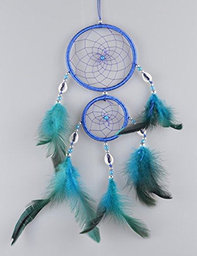Ailiebhaus Traumfänger Handgemachte Anhänger fuer Zimmer Auto Deko (Blau) - 6