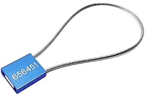 JW PRODUCTS 100 x Cable Security Seals, Cargo and Container - Numbered Tags (1.5mm Cable - Blue)