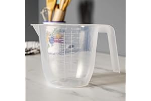 A1SONIC QUALITY FOR LESS Assorted Clear Plastic Measuring Jug with Handle,Kitchen Mixing Container (500ml)