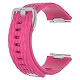 Drachen Streifen Armband Strap ★ Weiches Silikon Sport Ersatzarmband für Fitbit Ionic Smart Watch, Einfarbig Pink