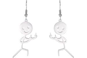 EUEAVAN Divertente Dito Medio Graffiti Orecchini personalizzati Gesti Cool Collana Punk Creativo Unico Fatto a mano Dichiarazione Amicizia Gioielli Donne Uomini