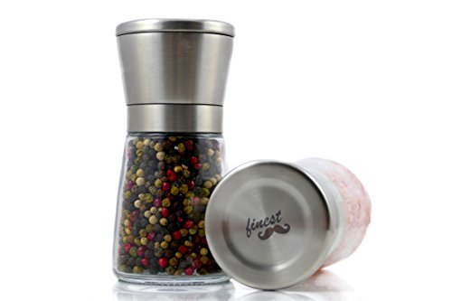 Salz und Pfeffermühle + GRATIS Kochbuch eBook, Edelstahl Gewürzmühle, Einstellbares Keramik-Mahlwerk, 2-teiliges Salzmühle & Pfeffermühlen Set + gratis eBook. - 4