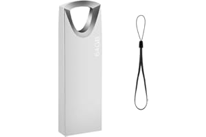 GEWEO Pendrive USB 64 GB, Slim Memory Stick, Wodoszczelny, Z Breloczkiem Do Kluczy, Do Szkoły, Biura, Samochodu, Komputera, Laptopa (Srebrny)