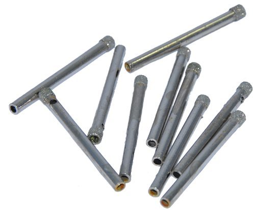 Bohrkronen - 10 x 5 mm Diamant Bohrer mit Radierspitze für Keramik, Glas, Porzellan - UK Verkäufer