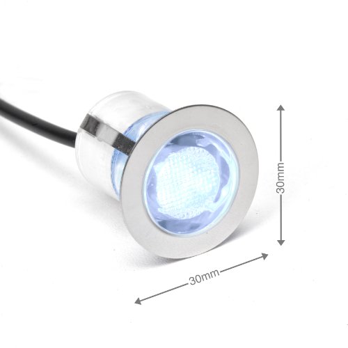 Brilliant AG G03093/82 Spot Encastrés LED, Métal, 0.45 W, Acier Inoxydable/Blanc - Lot de 10