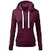 Produktbild Hanomes Damen pullover, Frauen Streifen Sweatshirt Langarm Bluse mit Kapuze Tasche Pullover Tops Shirt