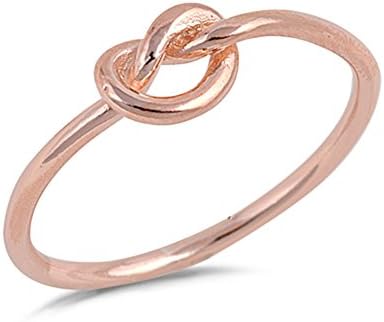 Rose Gold-Tone Infinity Knot Promise Ring .925 Sterling Silver Band (RNG15668-4)