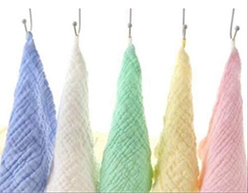 Preisvergleich Produktbild figjtrgh Baumwoll-Musselin-Mull-Baby-Taschentuch Quadratisches Handtuch Musselin-Baumwoll-Baby-Waschlappen BLAU