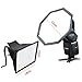 Price comparison product image Softbox Flash Diffuser Speedlight Kit 15Cm 6" Octagon Softbox + 15X18Cm 6"X7" Pro Photo Studio Mini Universal Easy Fold Portable Flash Softbox Diffuser Speedlight Set, Universal Mount Canon Nikon