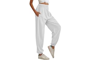 Tuopuda Pantalones de Deporte Mujer con Bolsillos Pantalones Chándal Mujer de Algodón Largos Jogging Pantalóns Elastica Cintura Alta Deportivos para Yoga Fitness Jogger Correr Casual