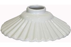 ARTERAMEEFERRO Ricambio paralume piatto in ceramica bianca con bordo bianco per lampadario a sospensione classico rustico country - 20 cm 100% Made in Italy