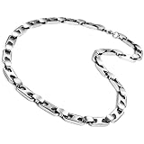 Uwiyo Chaîne Figaro, Figaro Collier Chaine Homme Largeur 3/4/5/6/7/8mm Acier Inoxydable Collier Chaine Bijoux pour Homme Femme Longueur 46/51/56/61/66cm, Argent (Argent-8mm, 56