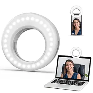 QIAYA Selfie Light Ring Lights LED Circle Light Cell Phone Laptop Camera Photography Video Lighting Clip On Rechargeable