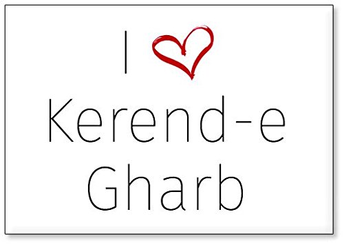 Mundus Souvenirs - I Love Kerend-e Gharb, fridge magnet (design 3)