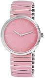 Excellanc Damenuhr Rosa Silber Zugband Zugarmband Analog Metall Armbanduhr