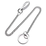 ★ Cadena profesional de llaves y billeteras: este llavero largo es para llaves de billetera con bolsos de viaje y billetera con anillo, tiene 2 llaveros de metal diferentes para administrar las llaves de su casa, llaves de oficina, llaves de auto, llaves de bicicleta Llaves de motocicleta, también puedes girar tu reloj, cortaúñas, tapones para los oídos, billeteras, billeteras, etc. Son cadenas muy seguras y resistentes, no tiene que preocuparse por la pérdida de llaves o carteras robadas