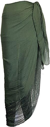 Banana Beach Large Lace Sarong Beach Pool Cover UP Swimwear Wrap Pareo Free 180 X 100cm (Khaki)