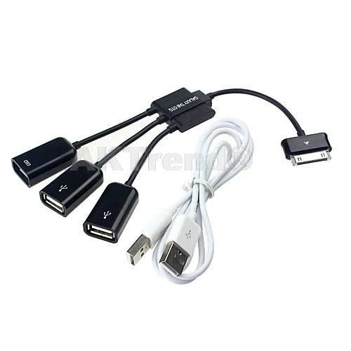 Original AKTrend® Für Samsung Tablet OTG 3in1 USB Adapter Connection Kit Kabel für Samsung Galaxy Note 10.1 N8000 / N8010 / N8013 WiFi / N8020 LTE Samsung Galaxy Tab 7.0 P1000 / P6210 / P6201 Plus N / P6211 Plus N Samsung Galaxy Tab 7.7 P6800 Wifi / P6810 Samsung Galaxy Tab 8.9 P7300 Wifi / P7310 Wifi Samsung Galaxy Tab 10.1 P7500 / P7501 / P7510 / P7511 101N Samsung Galaxy Tab 2 10.1 P5100 / P5110 / P5113 Samsung Galaxy Tab 7.0 P3113 Samsung Galaxy Tab 8.9 P7320