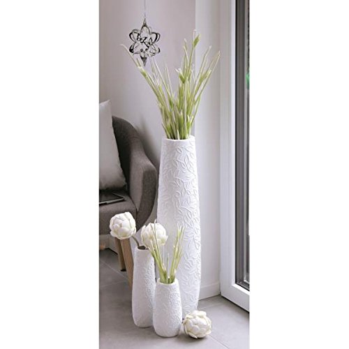 Vase, Dekovase CIRRUS H. 22cm Ø 11cm Keramik weiß rund Casablanca - 2