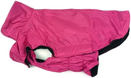 Waterproof Dog Coat Jacket, Fleece Lined For Warmth, Chest Protector, Reflective Piping For Night Safety Pink Large