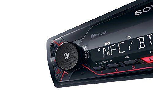 Sony DSX-A410BT - Receptor multimedia para coche (conexión Bluetooth doble, NFC, ecualizador de 10 bandas, función karaoke, 4 x 55 W, MP3 y FLAC, Extra Bass, USB, AOA 2.0) negro