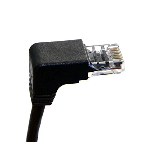 Goliton 90 Grad abgewinkelt 8P8C UTP Cat 5e Stecker auf Stecker Lan Ethernet Netzwerk Patchkabel Kabel 1m – Schwarz - 4