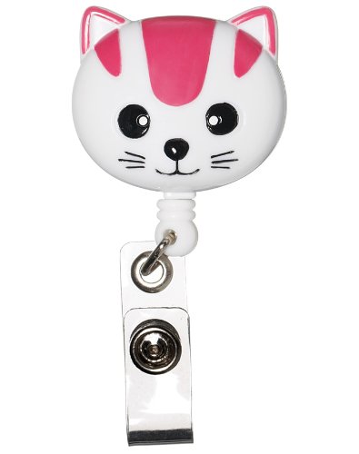 NCD Medical/Prestige Medical S14-CAT Retracteze - Pinza para tarjeta de identificación con cuerda retráctil, diseño gato
