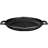 Lava D&ouml;k&uuml;m Yuvarlak Izgara Tava, Metal Kulplu, 26 cm, Siyah