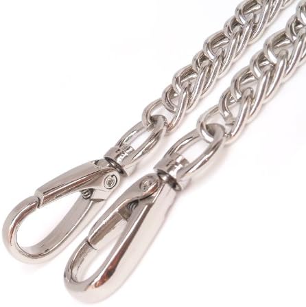 DIY Top Grade 10mm Width Silver Flat Metal Iron Chains Handbag Chains Handbag Accessories Purse Handles Clutch Straps Crossbody Straps Replacement 27.6 Inches