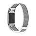 Produktbild Fitbit Charge 2 armband, SHOBDW Neuankömmling Luxus Nylon Sport Laufen Uhr Armband Handgelenk Band Strap für Fitbit Charge 2 (130-220MM, Silber)