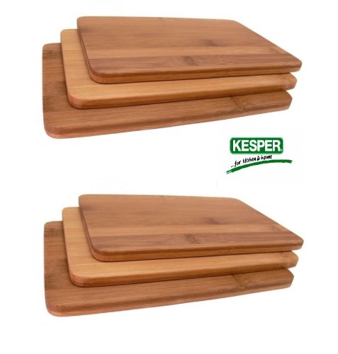 6 Stück Frühstücksbrettchen Bambus Holz Kesper # 54003 Vesperbrettchen Brettchen Brotzeitbrettchen
