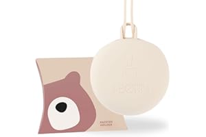 J. BØRN J.Børn Silikon-Schnulleretui | Schnullerhalter für 3 Schnuller | leicht zu reinigender Schnullerhalter | Schnulleraufbewahrungsbehälter | Tragbare Baby-Schnullertasche für Reisen (Elfenbein)