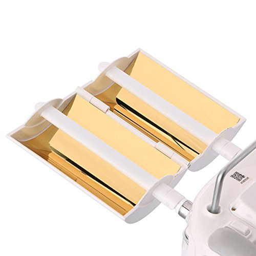 Preisvergleich Produktbild [Verbesserte Version] SKYREAT Aluminiumspiegel Parabolic faltbaren Antenne Bereich Booster Windsurfer für DJI Phantom 4 Phantom 3 Professional Advanced Inspire 1 Controller Transmitter Signal Extender (Gold)