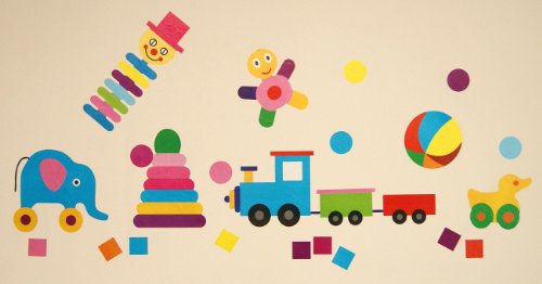 Boys Girls Kids Childrens Childs Baby Nursery Playroom Bedroom TOYBOX TRAIN TOY ELEPHANT Wall Furniture Stickers Decals Stickarounds Decor