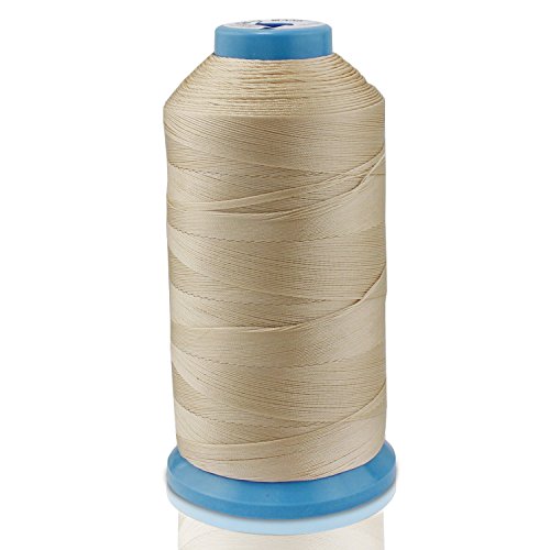 Aussel Bonded Nylon Nähgarn 1500 Yard Größe T70 # 69 für die Polsterung, Außenmarkt, Drapierung, Friesen, Gepäck, Geldbörsen (Beige) - 2