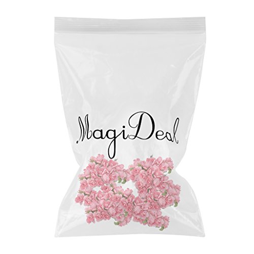 144 Stk. Mini Papier Rose Hochzeit Blumen für Handwerk Hochzeitsbevorzugungskasten (Rosa) - 2