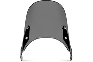 ROCKMUTE Windshield Windscreen For Kawasaki W800 W400 BJ250 Estrella ER-5 Twister ZR250 Balius ZR400 ZR550 ZR750 Zephyr X ZR-7 Motorcycle Pare-brise Wind Deflectors Universal Fit 7" Round Headlight