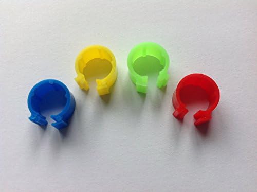 Dragon Poultry 25 x 6 mm Clip On Leg Rings for Bantam Chicks, Quail, Pigeon, Poultry, Doves (Red)