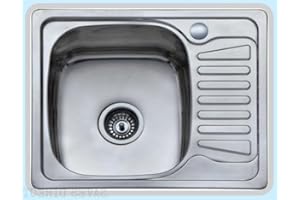 ARA CHOICE 1.0 Square Compact Stainless Steel Kitchen Undermount Sink Catering Single One Bowl Modern Reversible with Drainer and Inset Plumbing Wastes Set