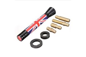 Alamor 7,7 Cm/10.7 cm Union Jack Uk Ger Flag Carbon Fiber Grid Car Antenne-1